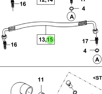 Bukh 00105-5S302 - Oil Cooler Inlet Hose for S270J Engines