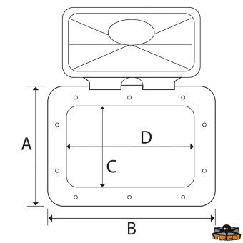 Trem L5346515G - ABS UV Resistant Inspection Hatch 463x517 mm Ice White Color