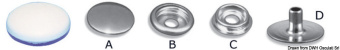 Osculati White Nylon-Coated AISI 316 Stainless Steel Female Snap Fastener Head 17 mm (1000 pcs Pack)