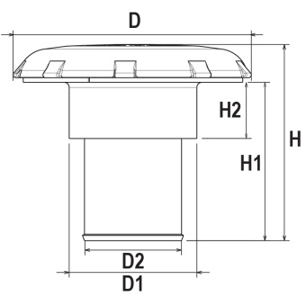 Nuova Rade 197205 - Deck Filler Ø51mm for Diesel, Glass Reinforced PA