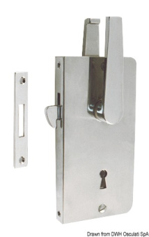Osculati 38.348.71 - Recess-Fit Lock for Sliding Door with Traditional Key