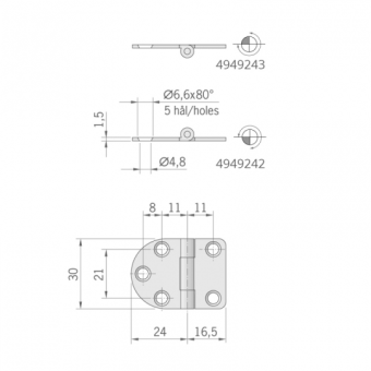 Roca Hinge 40X30 mm Standard