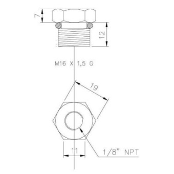 Wema 150903 Adapter F 1/8'' > M16X1.5