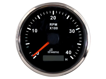 Wema 110913 - Silverline Tachometer With Hourmeter 4000 RPM Black