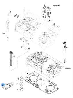 Vetus VD20137 - Cylinder Head Gasket Set for DT(A)43 (Excluding Cylinder Head Gasket)