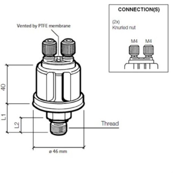 VDO 360-081-032-006C - Pressure Sender 10Bar (Insul/Ret) M14 x 1.5