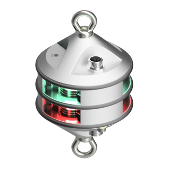 Lopolight 300-114+15G2-H2C-P - Navigation Light 3NM 360° Red/Green, Hoist, Silver Anodized