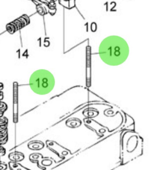 Nanni Diesel 970302788 - Valve Train Stud for HE and N Series Engines