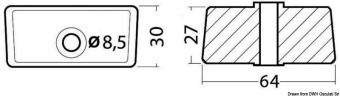 Evinrude 377768 & OMC Magnesium Foot Cube Anode - Osculati 43.317.22