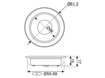 Talamex LED Recessed Downlight Dimmable 61mm 10-15V 2700K