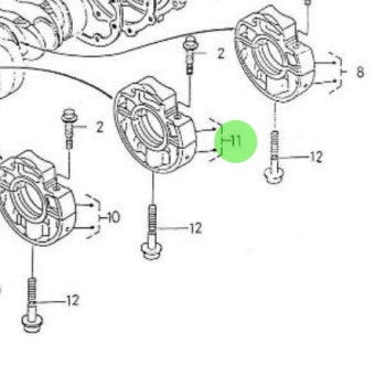 Nanni Diesel 970307920 - Main Bearing Case Assembly for 5.280HE Engines