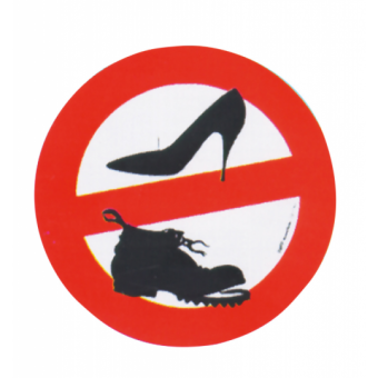 ERREGRAFICA No Shoes On Board Adhesive Sign