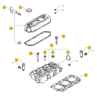 Vetus STM9822 - Valve Cover Gasket for M309/28