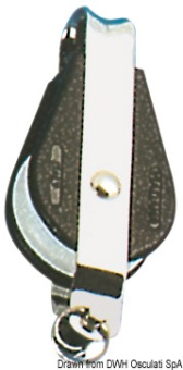 Viadana Wind Speed Ball Bearing Single Block with Becket and Fixed Head for Rope up to 8 mm, 34 mm Sheave