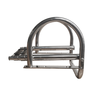 Allpa Stainless Steel Telescopic Bathing Ladder 'Prince' For Transform Platform; 3+1 Oval Steps