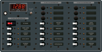 Blue Sea DC Panel 20 White Toggles 12/24V