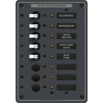 Blue Sea DC Panel 8 Toggles White