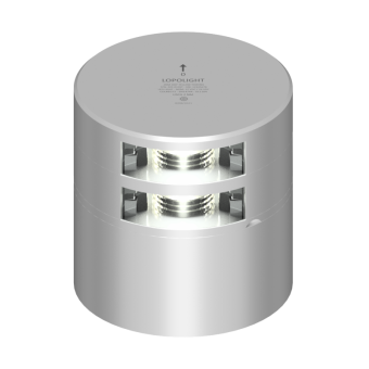Lopolight 301-005ST-CD - Navigation Light 2NM 135° White Double Stern Silver W/Conn & CD-Base