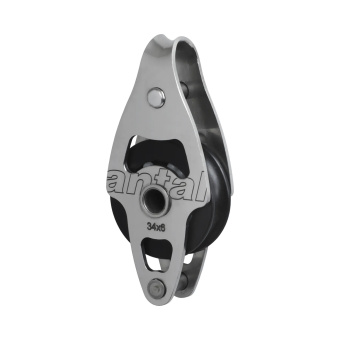 Antal 00321 - Stainless Steel 316 Mini Block Series 34x6, Ball Bearing, Single U-Head Block + Becket