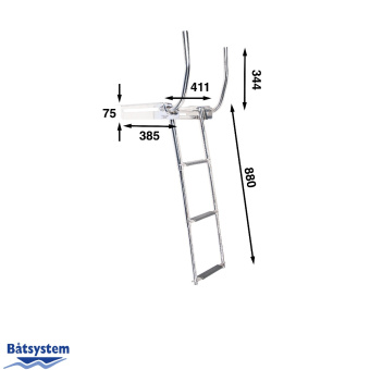 Båtsystem BKTH73 - Stainless Steel Ladder, Folding with Handles, 3 Steps