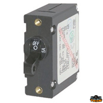 Trem L0740521 - A-series AC≈DC Single Pole Toggle Circuit Breakers Black Lever