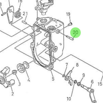 Nanni Diesel 970310906 - Control Shaft for Engine Stop Lever and Regulator Adjustment