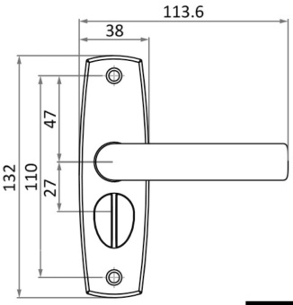 Osculati 38.130.20 - CONTEMPORARY Handle Pair With Strike Plate Right