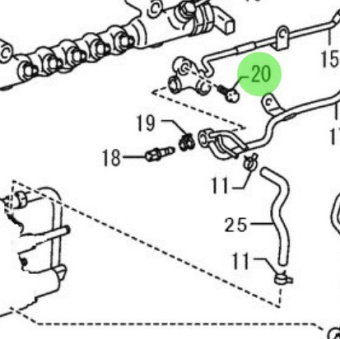 Nanni Diesel 970316188 - Flange Bolt for Injector Line Assembly