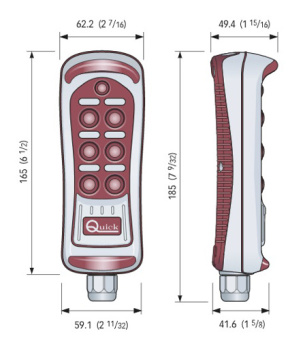 Quick Handheld Remote Control 6 Buttons With LED, 9-Pin