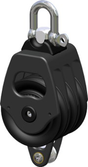 Antal 00606 - Aluminum Block Series OPF-60, Ball Bearing, Triple Sheave Block + Becket