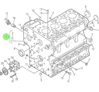 Nanni Diesel 970307294 - Crankcase Assembly for 4.200HE and 4.220HE Engines
