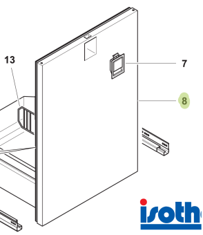 Isotherm SGC00437AA - Complete Door for DR85 Inox Drawer Fridge