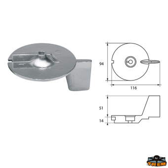 Trem L8145304 - Anode For Engines Mercury-Mercruiser