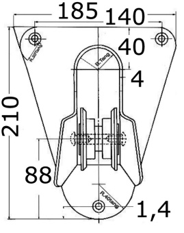 Osculati 66.330.00 - AISI316 Stainless Steel Bow Roller For Rubber Dinghies