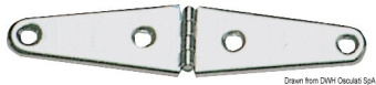 Osculati 38.823.12 - Mirror Polished Stainless Steel Hinge 145x32 mm