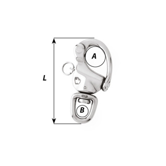 Wichard 2473 - HR Snap Shackle With Swivel Eye Length 70 mm