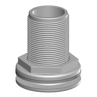 Trudesign 90421 Threaded Thru-Hull - 1''1/4 BSP - White - Packaged