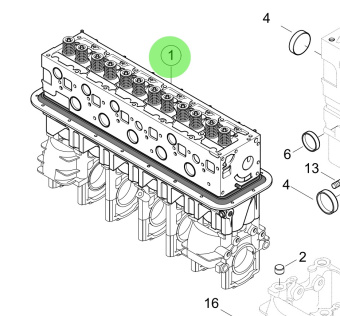 Steyr MZ60154-1 - Cylinder Block Assembly Including Valves for MO256H45 and MO256K43 Engines