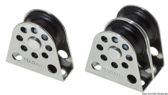 Viadana Vertical Footblocks with Delrin Ball Bearing Pulleys for 6-8 mm Rope, 22-28 mm Sheaves