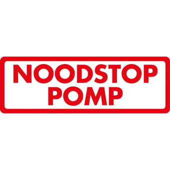 Marine Pump Emergency Stop Identification Sticker, Dutch, Soft PVC, 150×50 mm