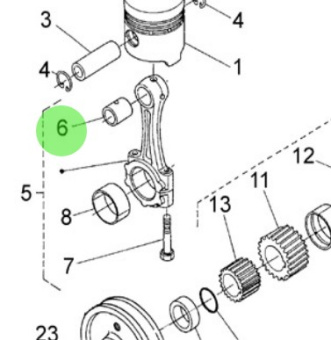 Nanni Diesel 970302893 - Connecting Rod Bushing for Crankshaft and Pistons