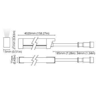 BCM Flexible LED Neonflex Side 13x21mm 24V 10W/M 3000K 1 Metre