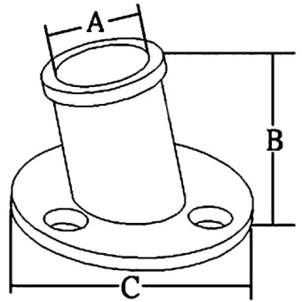 Allpa Stainless Steel Flag Pole Base, Ø25mm; 60°