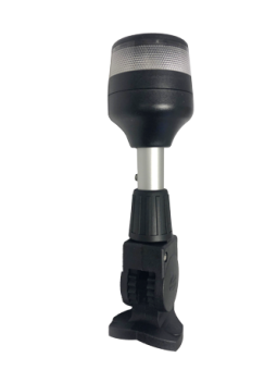 Hella NaviLED Top Light, White-Round, 9-33V, 360°, 2NM, Black (Folding) On Aluminium Rod