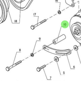 Nanni Diesel 970310737 - Belt Tensioner Spacer for Alternator Assembly