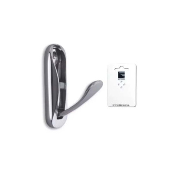 Foresti & Suardi 349.CP - Coat Hook With Stainless Steel Spring Pearl Chromed 75x25 mm Blister