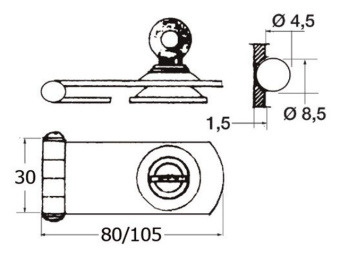 Locking Hasp 80x30 mm with Key