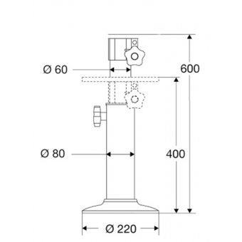 Barka Telescopic Support 400/600 mm