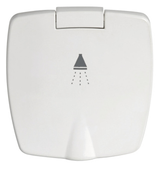 Osculati New Edge White Door Boat Shower with Boris Chromed Shower Head 88x95 mm with White Nylon Hose 4 meter - 15.248.61