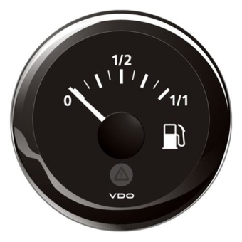 VDO A2C59514079 - Fuel Level Gauge 0 - 1/2 - 1/1, 90-4Ω, Black ViewLine 52 mm